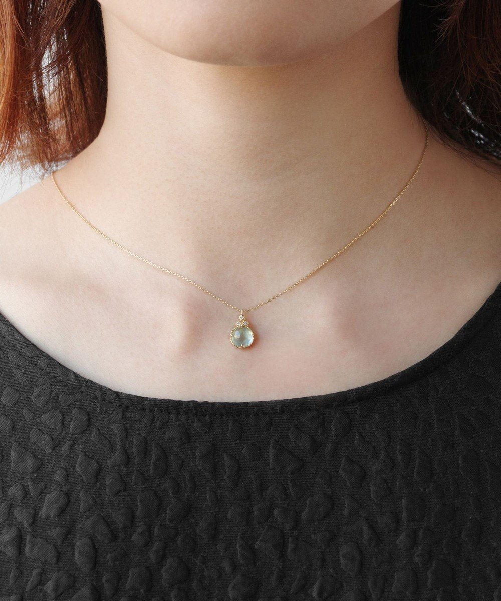 TOCCA 【WEB限定】BLOOMING BUD K10 NECKLACE  K10 天然石カボションカット ダイヤモンド ネックレス 