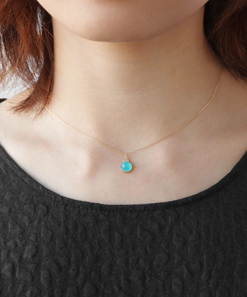 TOCCA 【WEB限定】BLOOMING BUD K10 NECKLACE  K10 天然石カボションカット ダイヤモンド ネックレス 