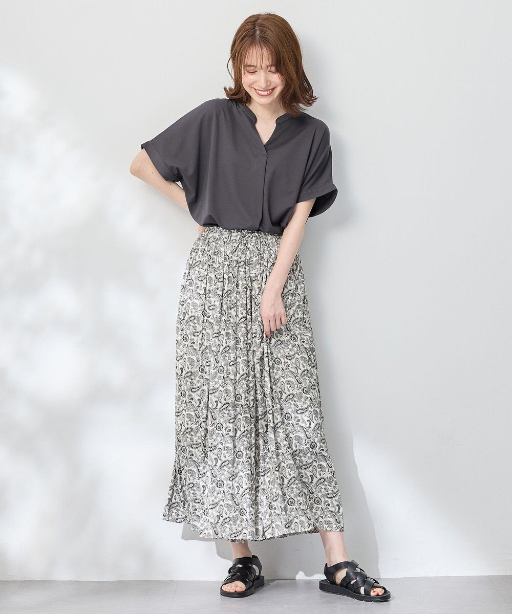 ANY ストレッチピケカシュクールカットソー 