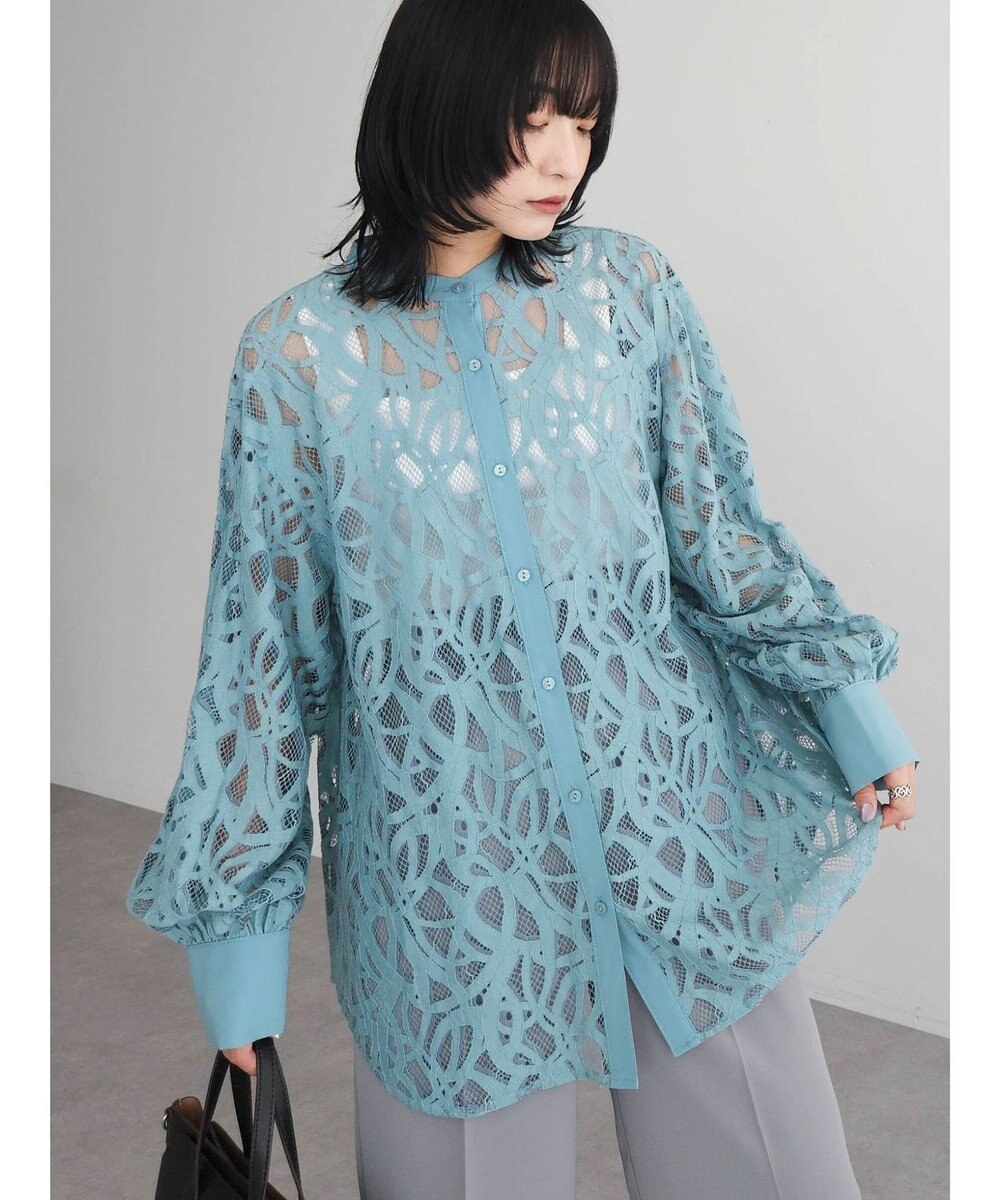 Green Parks ・ＥＬＥＮＣＡＲＥ　ＤＵＥ　レースバンドカラーブラウス 