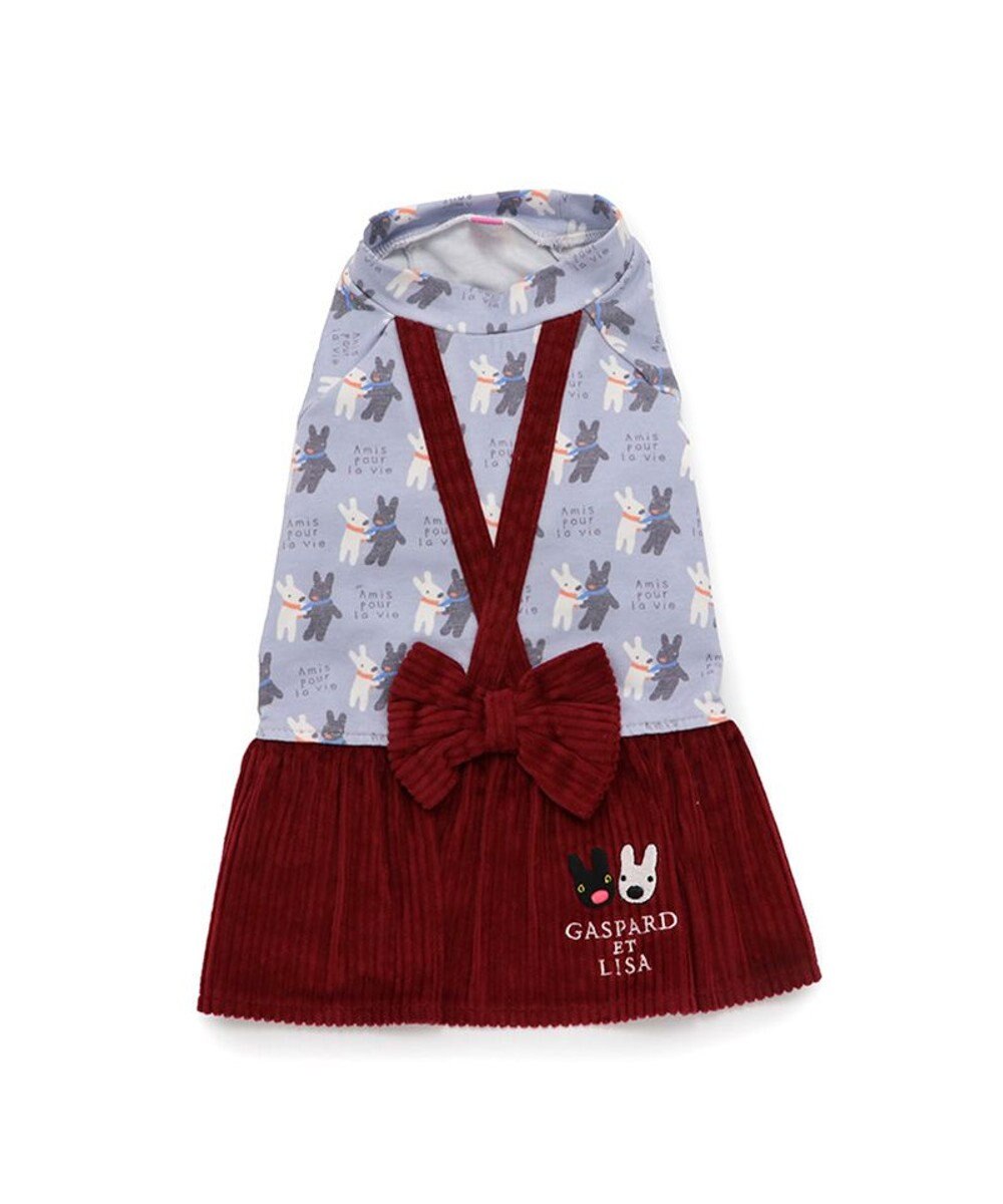 PET PARADISE リサとガスパール リボン つなぎスカート 《であい柄》 小型犬 