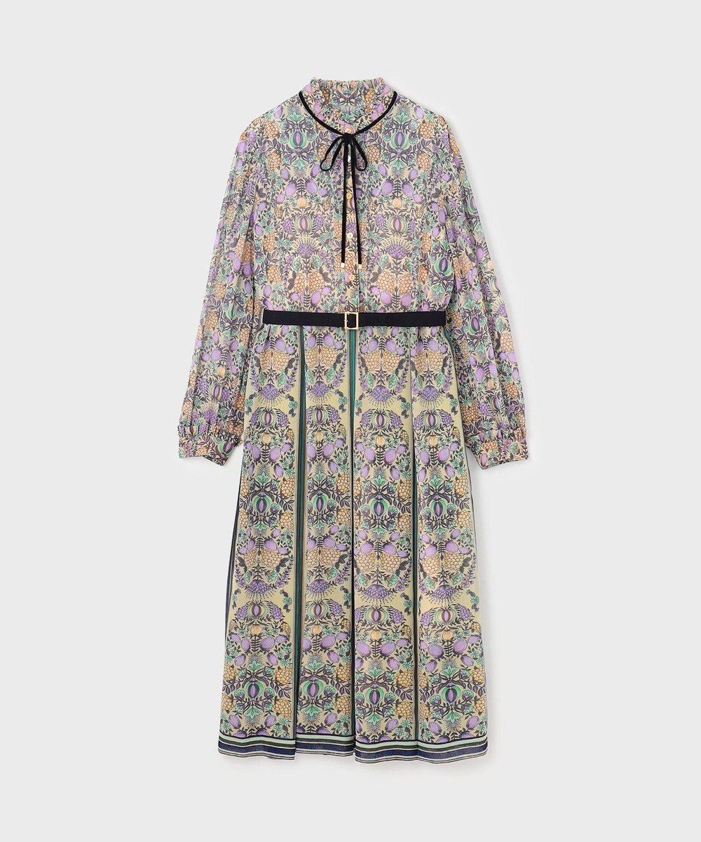 GRACE CONTINENTAL ハイネックボウタイプリントワンピース 