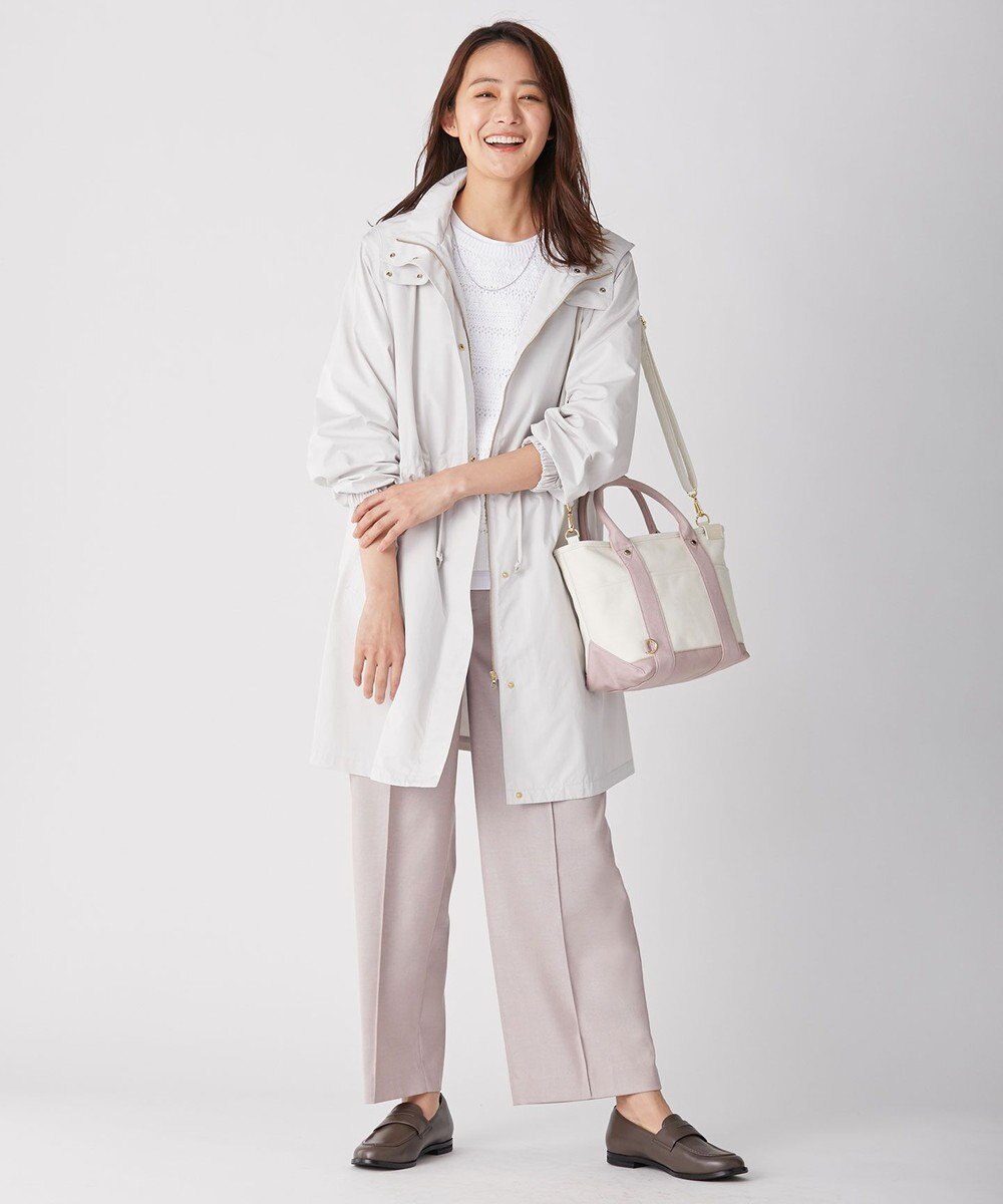 J.PRESS LADIES 【洗える】T/Rシャークスキン セミワイド パンツ 