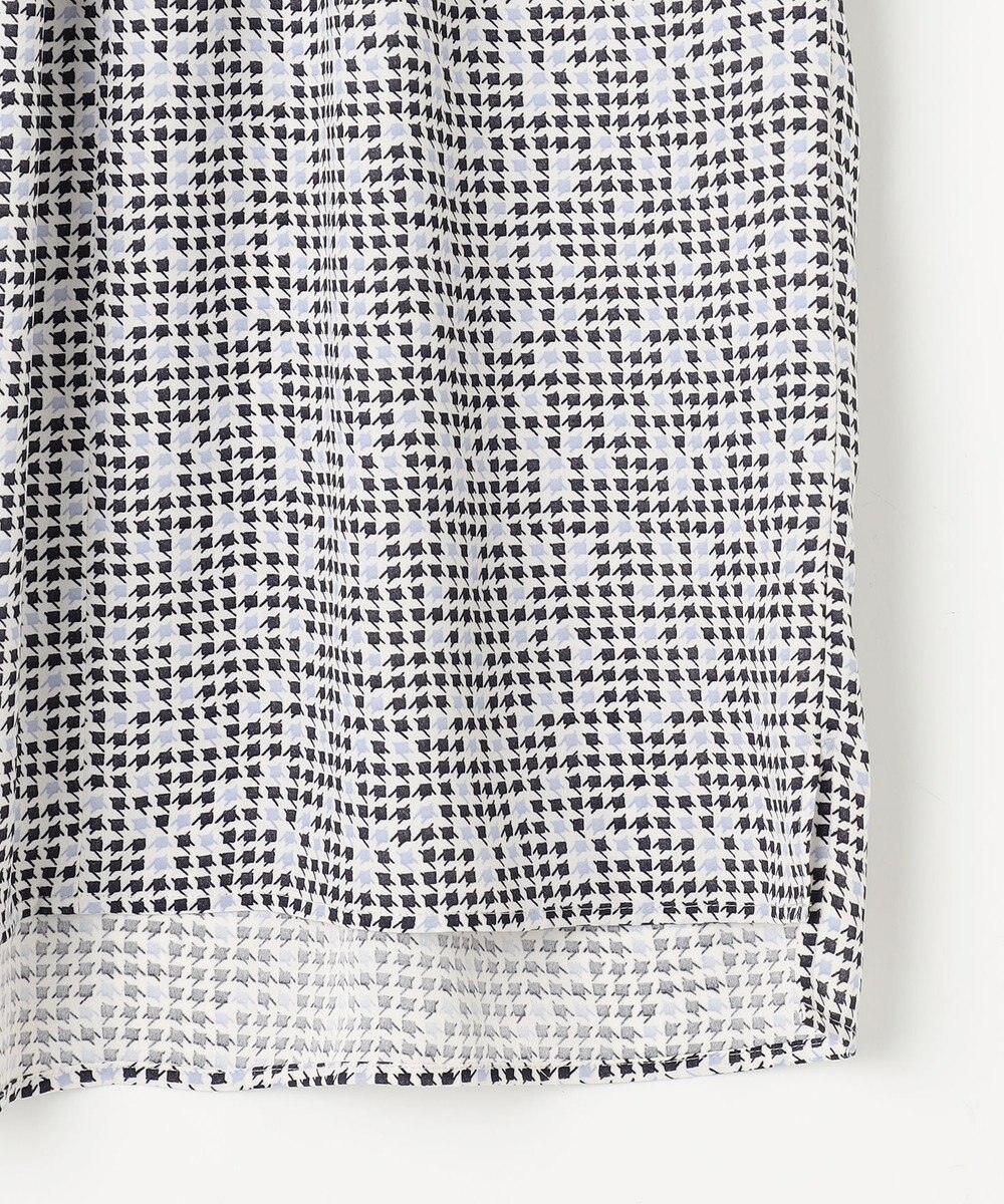 23区 【洗える】ライトバックサテンアムンゼン ハウンドトゥース プリント ブラウス 