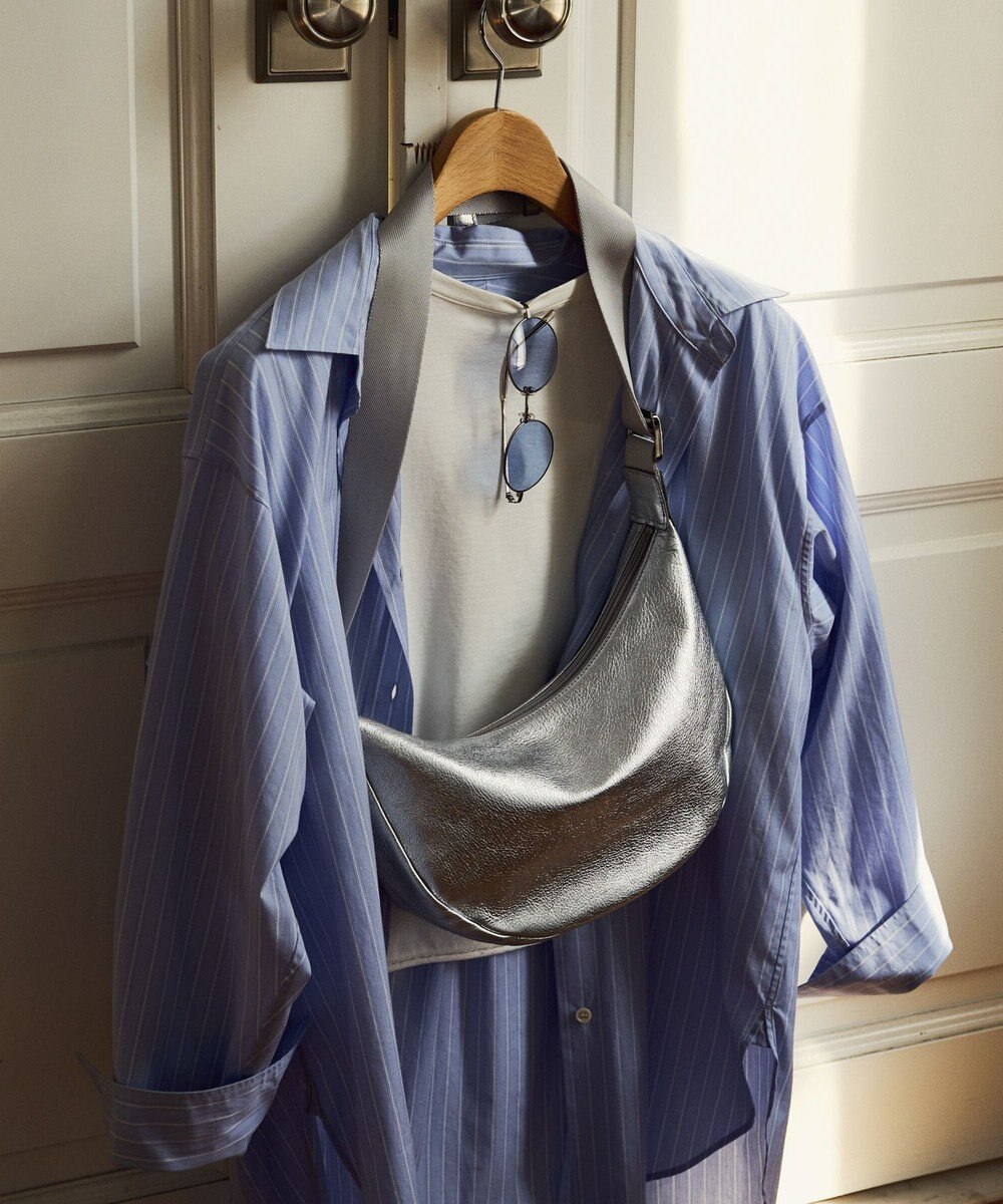 russet ソフトレザーラウンドショルダーバッグ【シルバー】(CE-1470-WEB) 