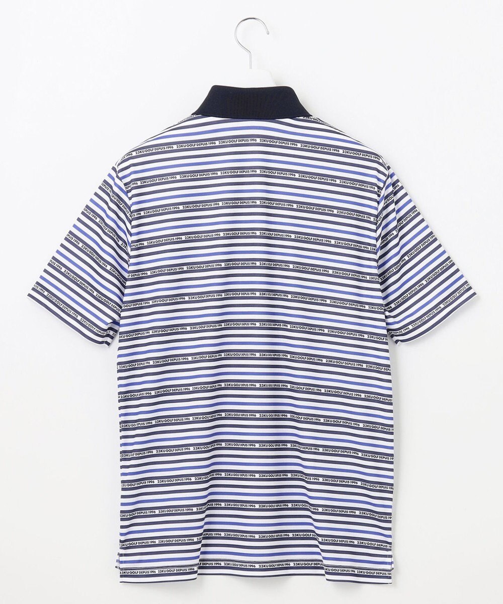 23区GOLF 【MEN】【吸水速乾・UVケア】ボーダーロゴ 半袖シャツ 