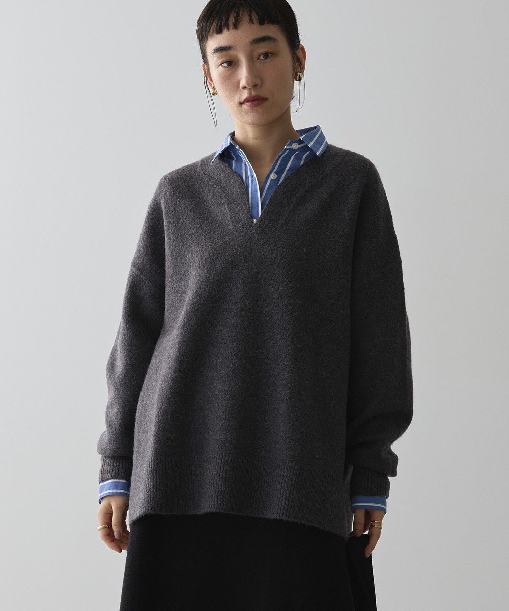 AMERICAN HOLIC カーブネックニットプルオーバー 