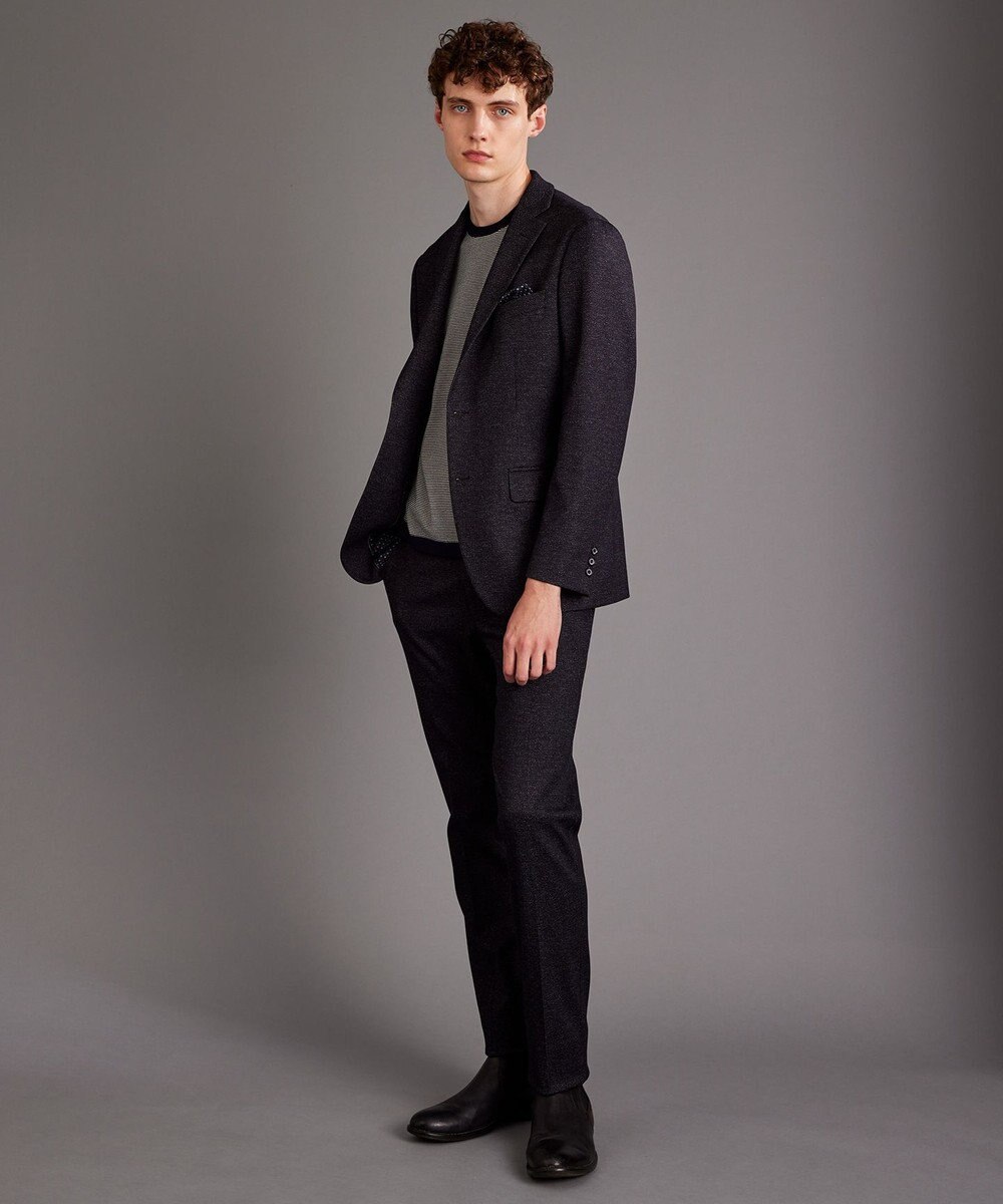 JOSEPH ABBOUD MOUNTAIN 【WEB限定・SPACE/チクチクしない/イージーケア/3シーズン対応】 SNOWYボーダーニットＴシャツ 