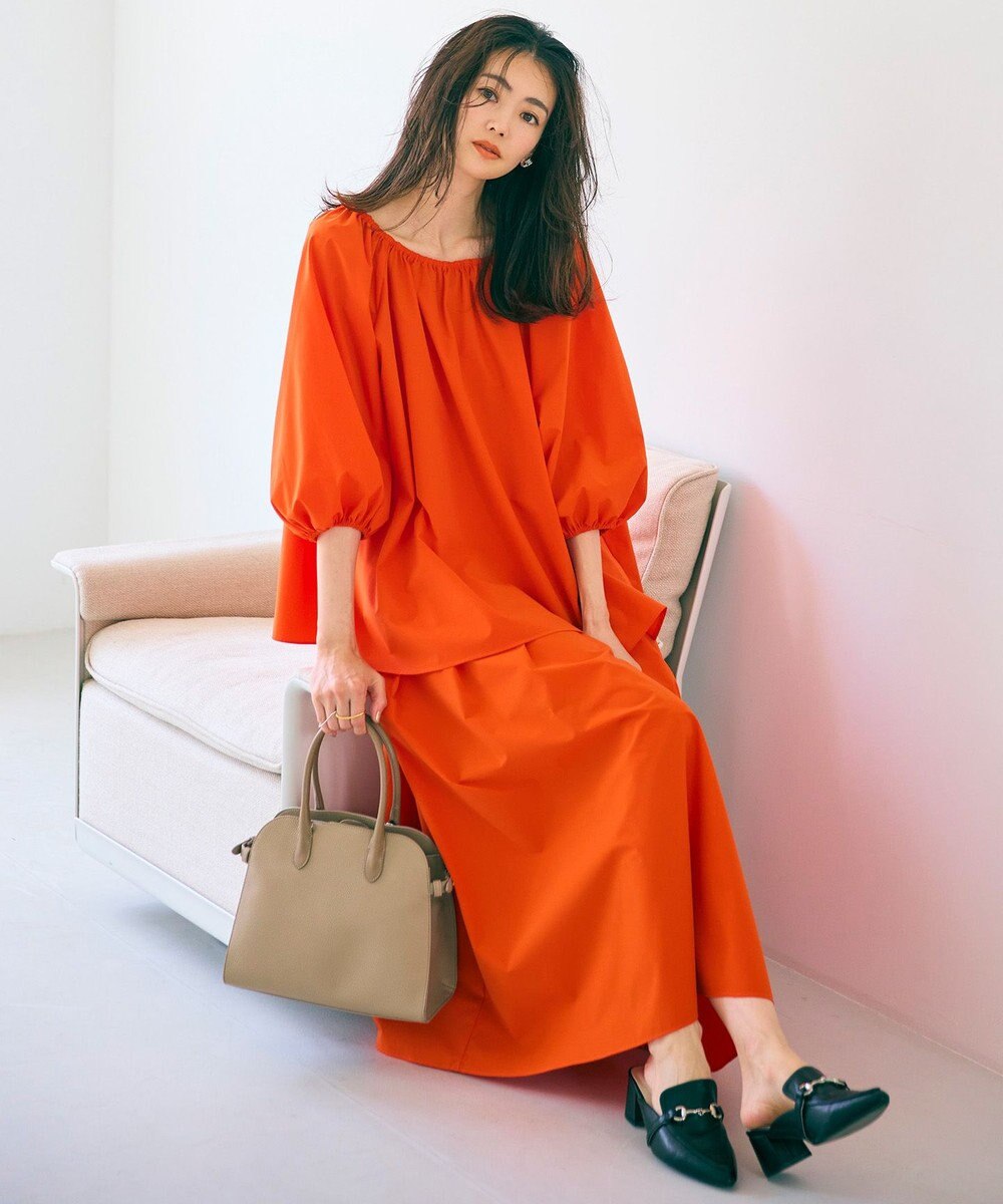 UNFILO FINE MOVE 2WAYギャザーブラウス 