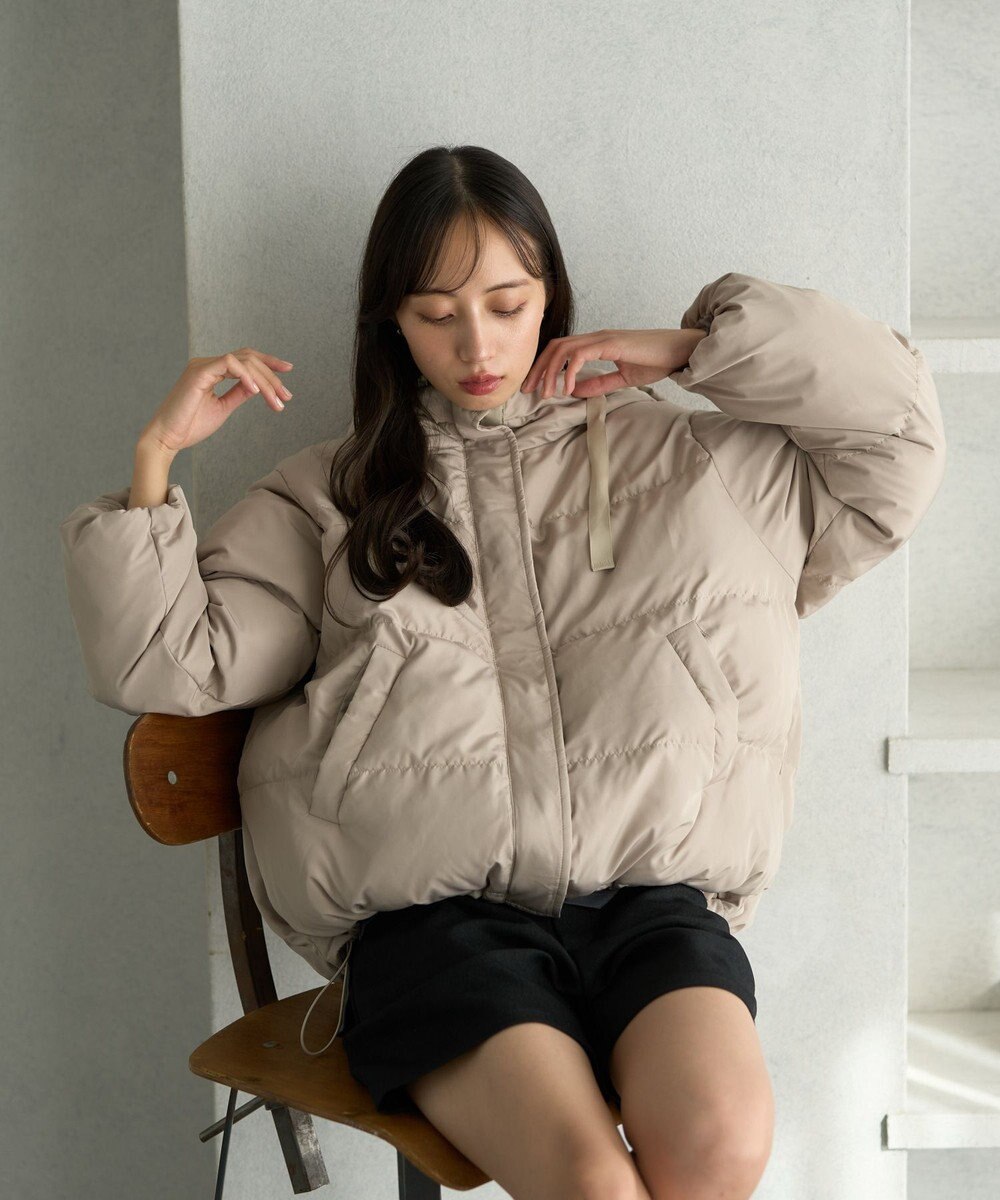 earth music&ecology フーディーパファーブルゾン 