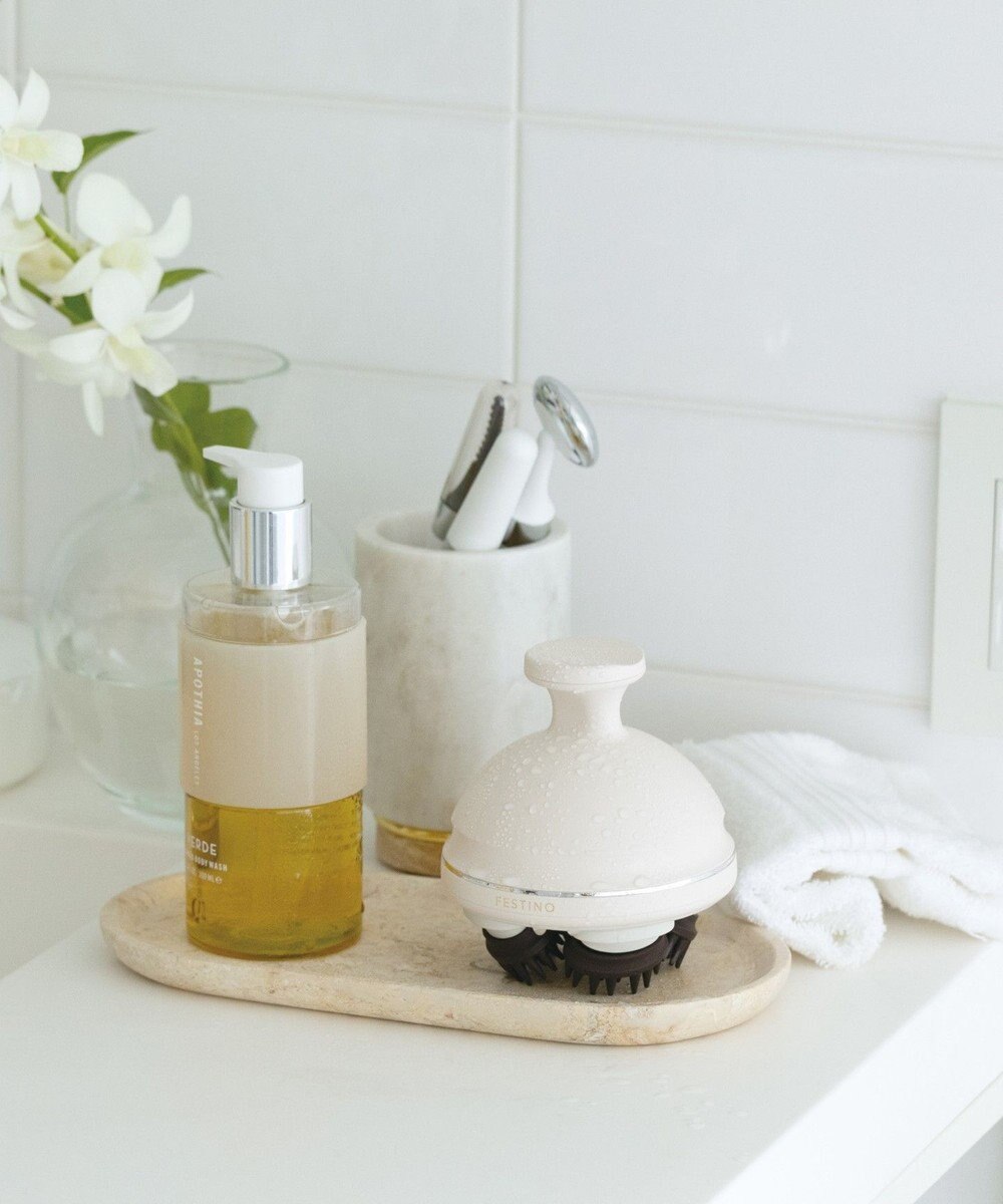 YAMATO テーブル＆キッチン 【フェスティノ】充電式EMSヘッドスパ　プレミア  サンドベージュ  SMHB-044-SB 