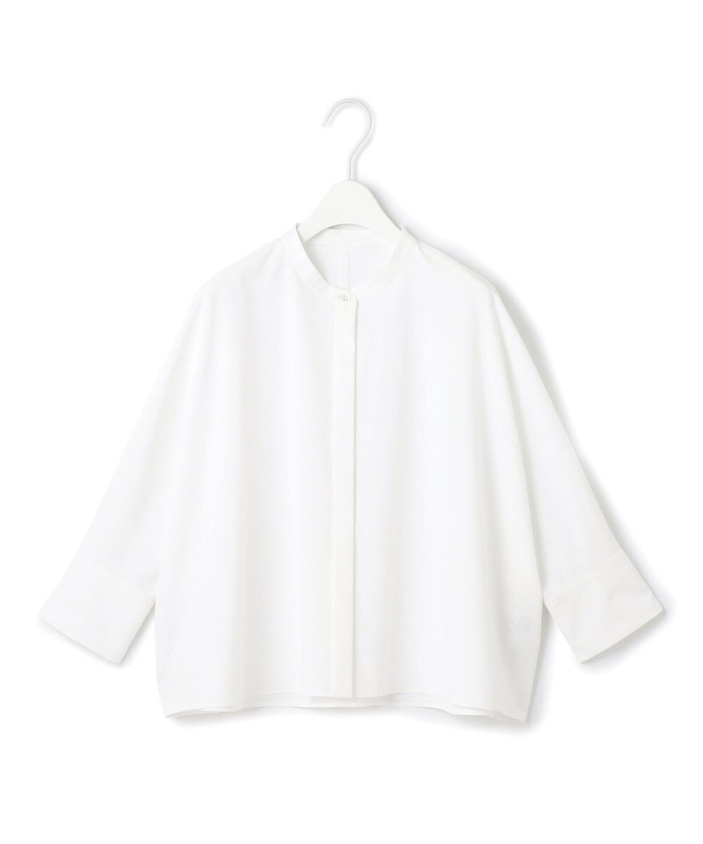 ICB 【接触冷感・UVカット・洗える】ヴィンテージスパンブロード バンドカラーシャツ 