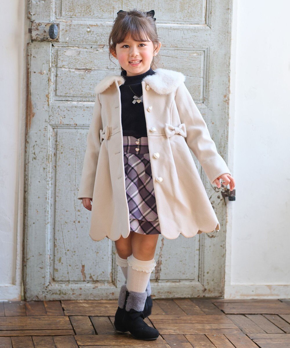 ANY KIDS シャギーチェックスカート 