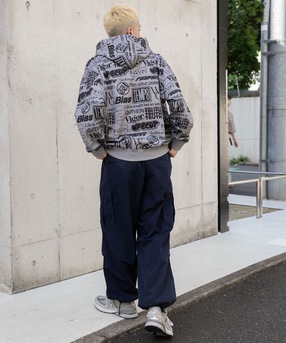 WEGO 総柄BIGプルパーカー 