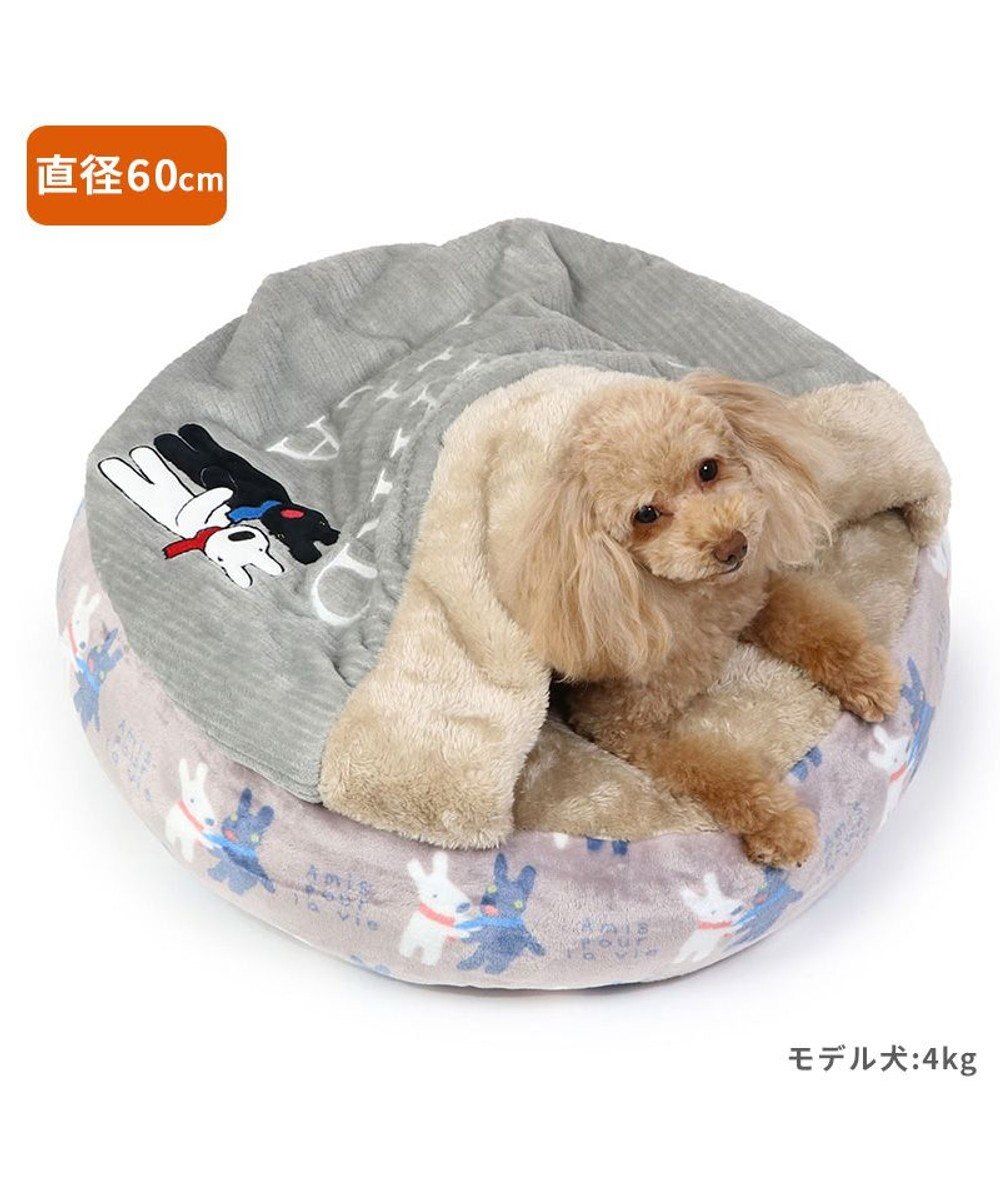 PET PARADISE リサとガスパール 丸型寝袋 遠赤外線 《であい柄》 60cm 