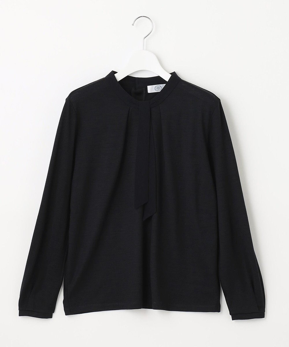 J.PRESS LADIES ウォッシャブルウールジャージー ボウタイ カットソー 