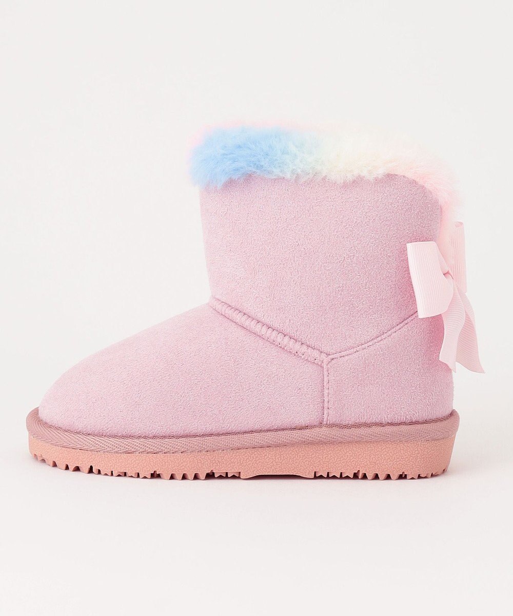 ANY KIDS フェイクムートン リボン ブーツ 