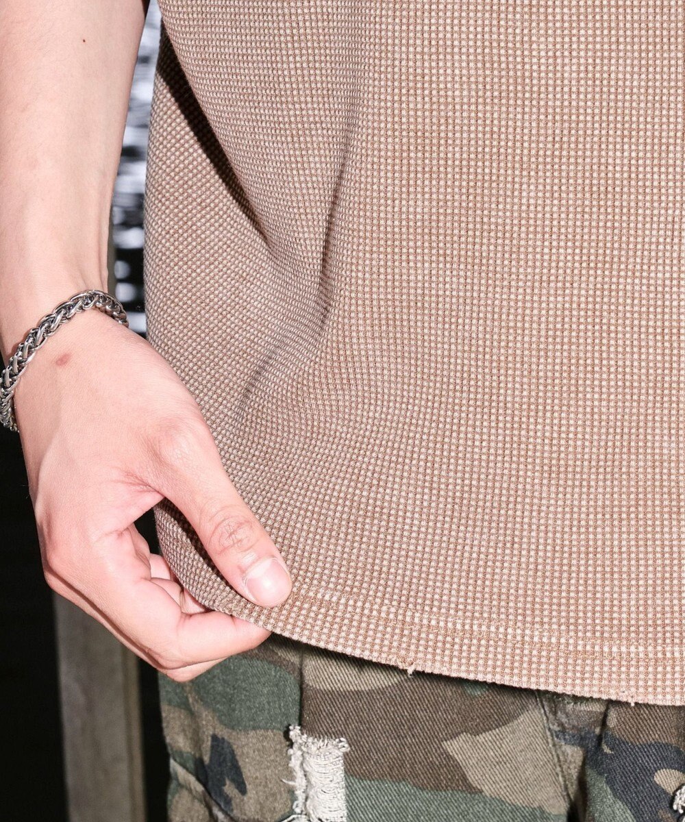 WEGO 【ユニセックス着用ITEM/MLサイズ展開】ブリーチワッフルダメージグラフィックT（SS） 