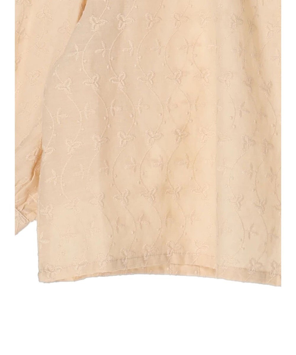 earth music&ecology 刺繍ギャザーブラウス 