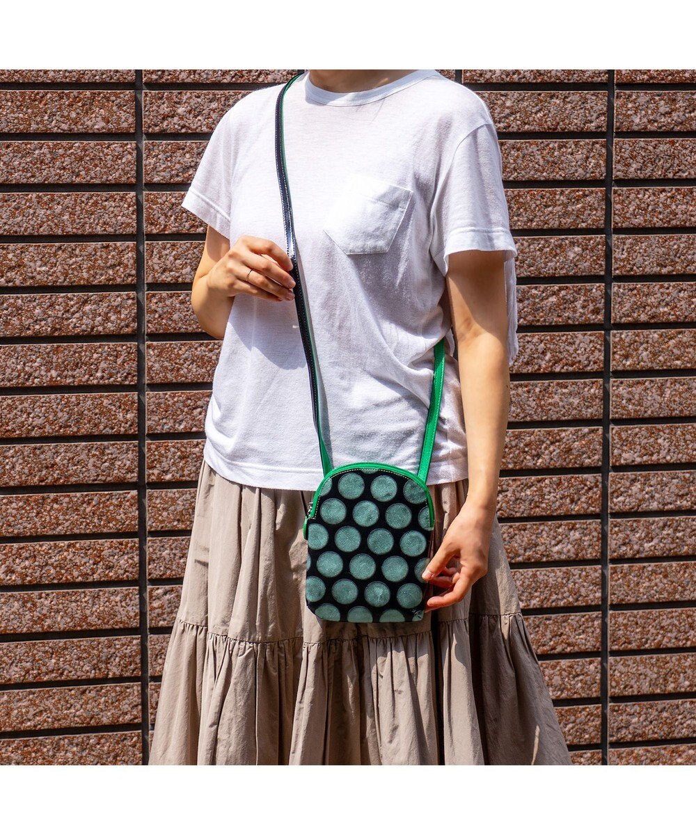 tsumori chisato CARRY フルムーンドット ショルダーバッグ ミニバッグ お財布ショルダー グリーン