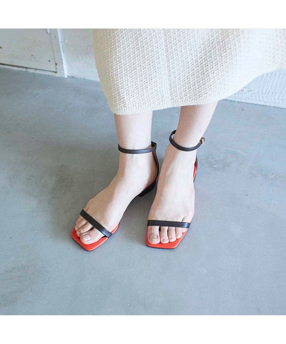 MODE ET JACOMO <MODE ET JACOMO>スリムストラップフラットサンダル 