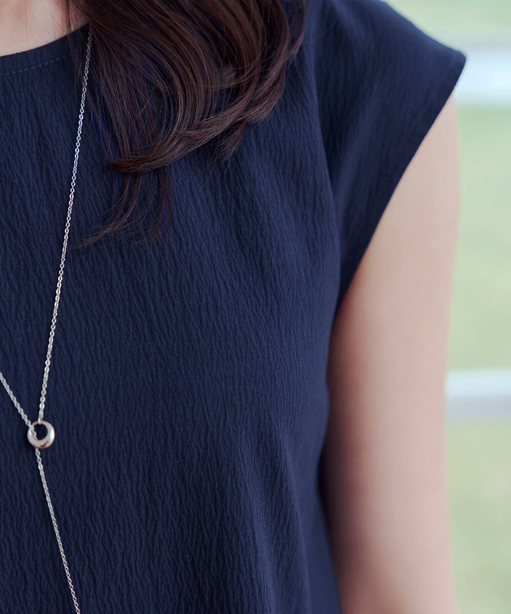 Tiaclasse L 【2WAY・洗える】ウエストリボンフレンチスリーブマキシワンピース 