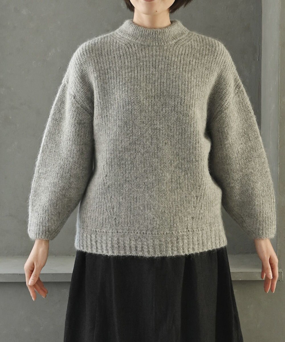 ふっくら柔らか高品質 キッドモヘア×アルパカ×ウール〉セーター / muuc 