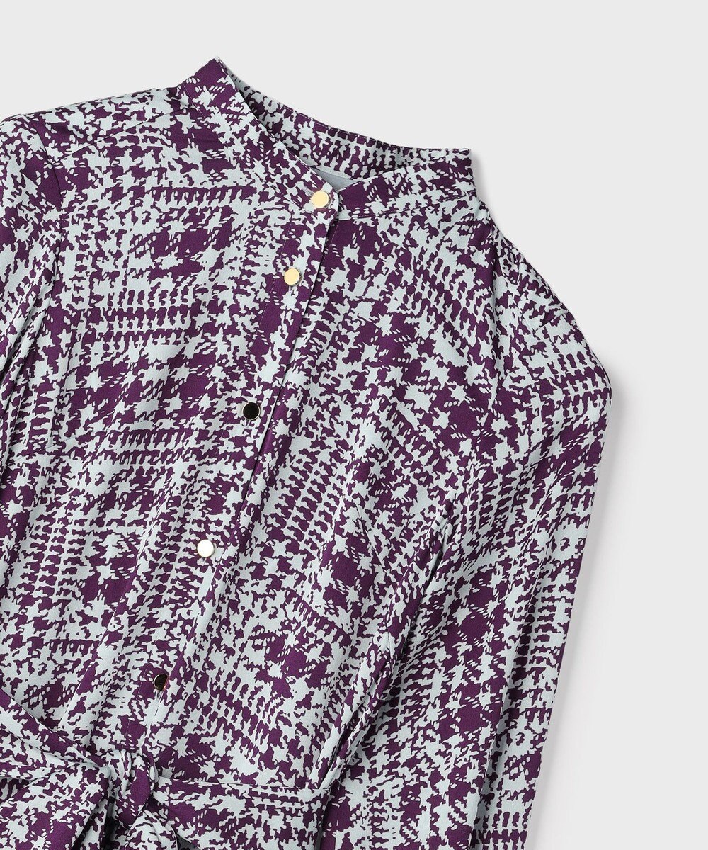 GRACE CONTINENTAL チェックプリントボウ付ワンピース 