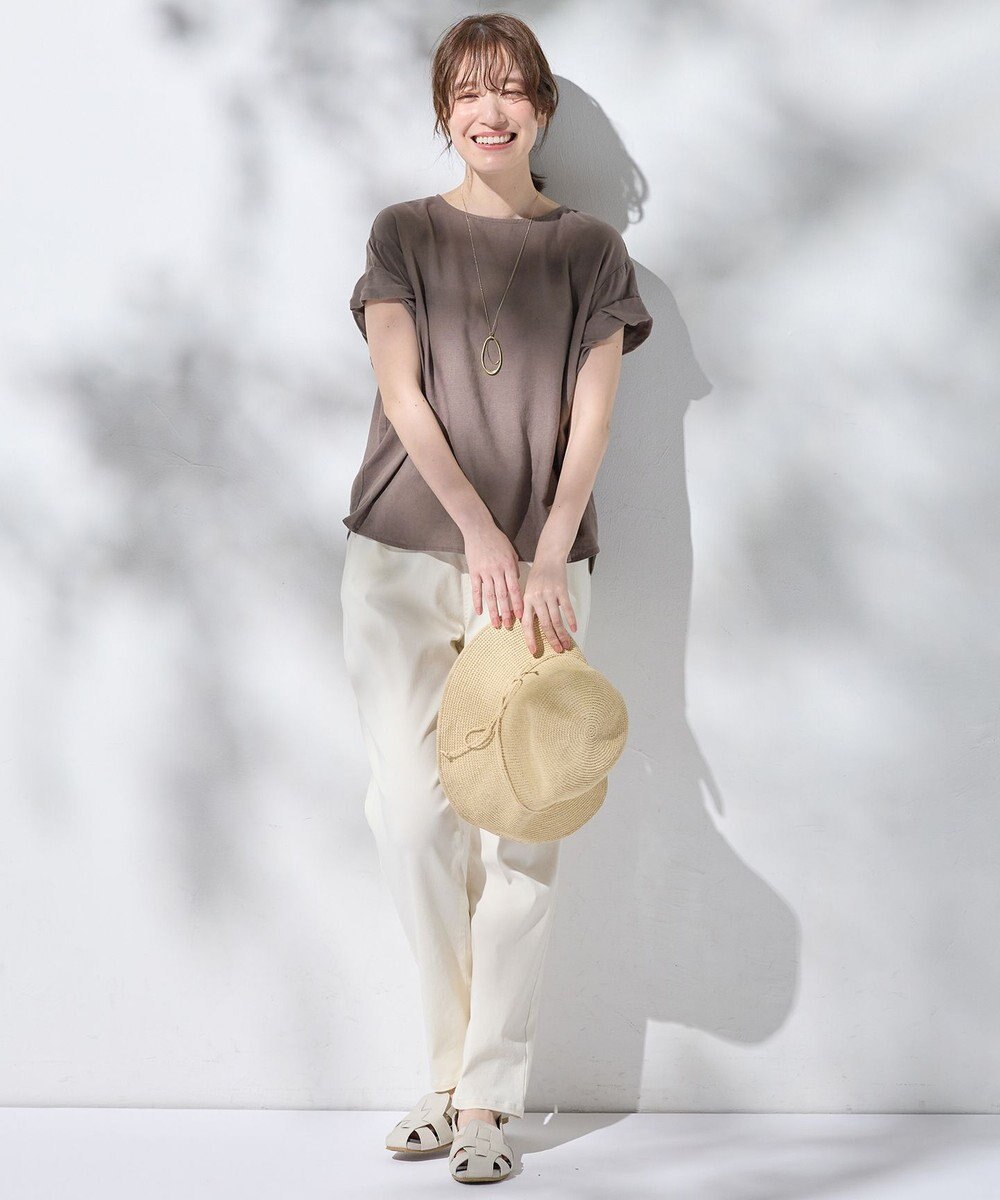 ANY 【手洗い可】ヨーロピアンリネンツイストスリーブブラウス 