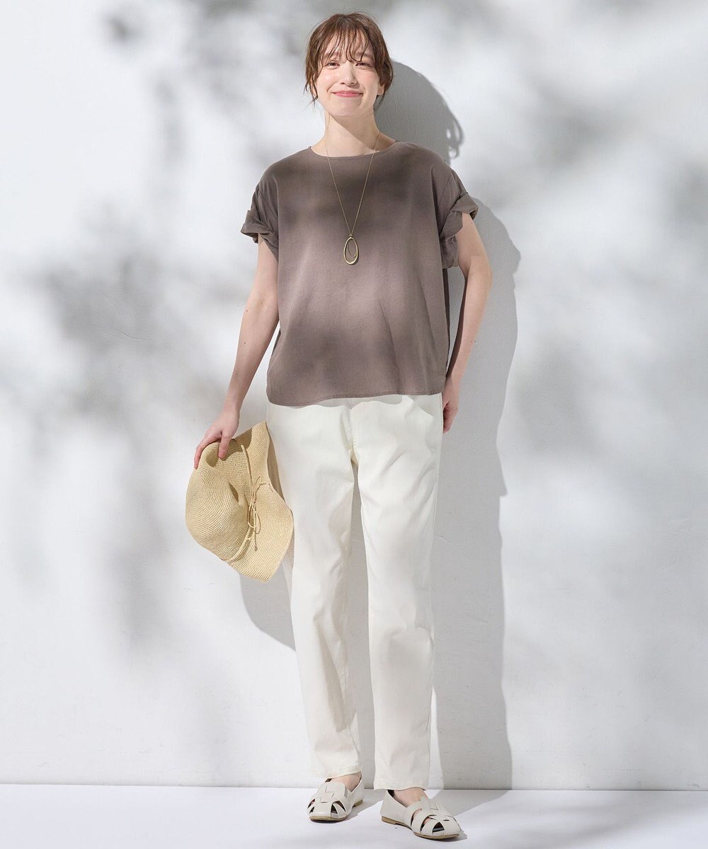 ANY 【手洗い可】ヨーロピアンリネンツイストスリーブブラウス 