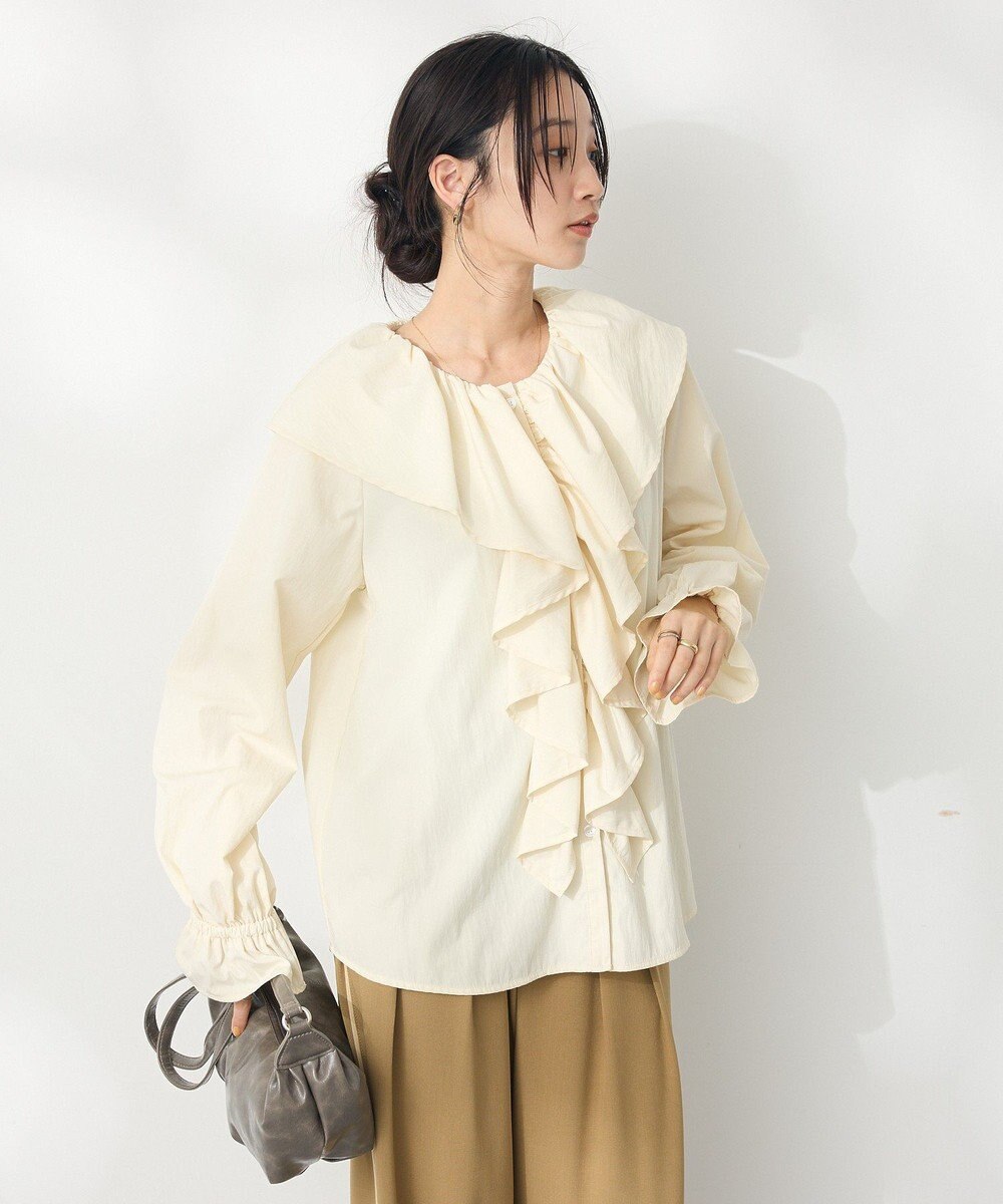 CRAFT STANDARD BOUTIQUE ビッグ襟フリルブラウス 