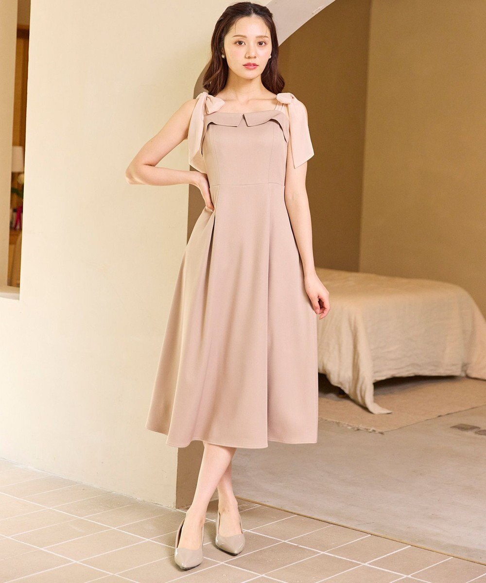 Feroux シアーリボンショルダー ジャンパースカート 