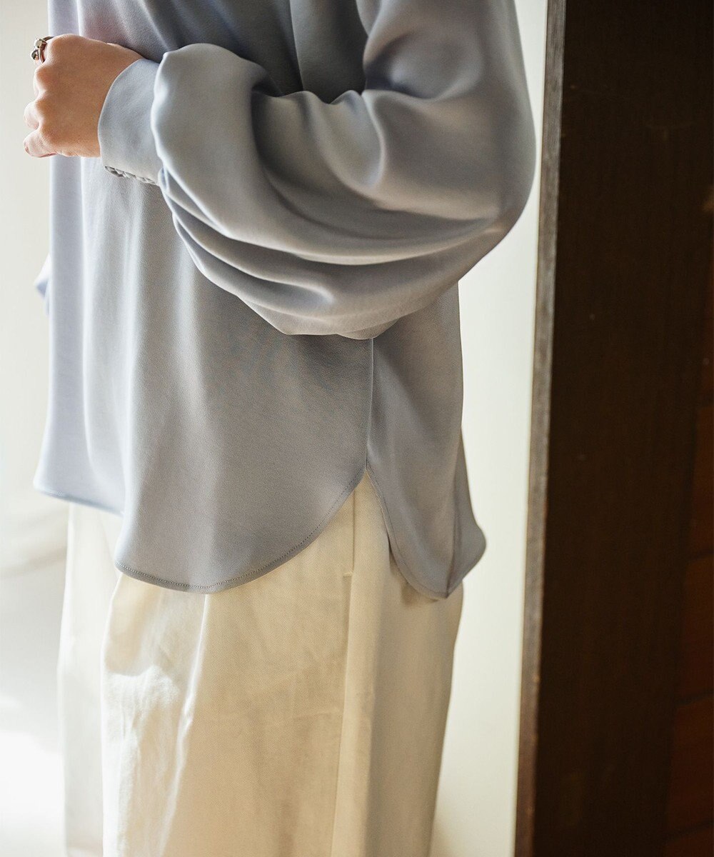 #Newans 【ストレッチ】〈花乃まりあさんコラボ〉ハイネックブラウス 