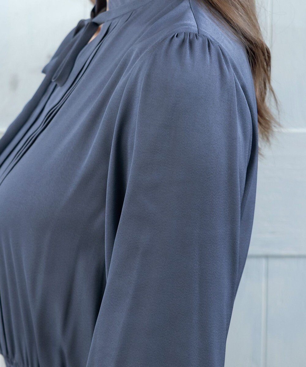 Tiaclasse 【洗える】細リボンギャザーワンピース 