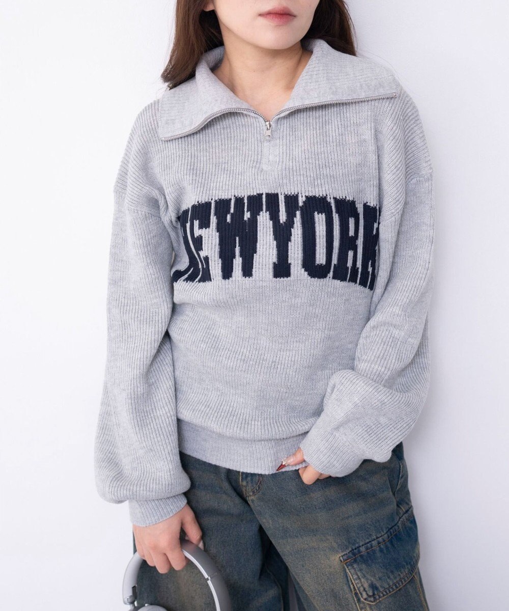 WEGO NEWYORKハーフジップニット 
