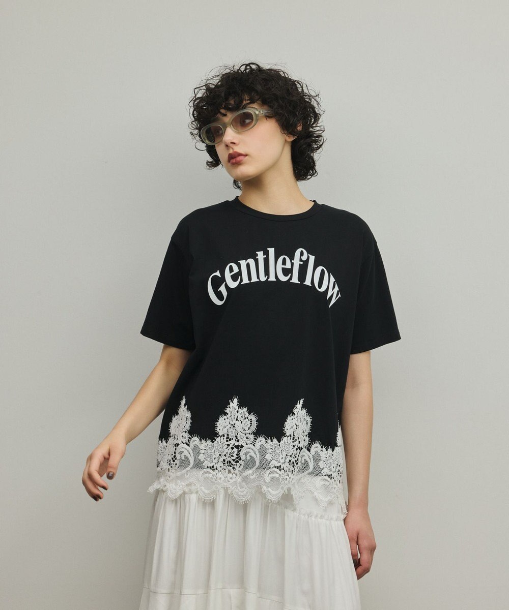 GRACE CONTINENTAL レースヘムロゴTシャツ 