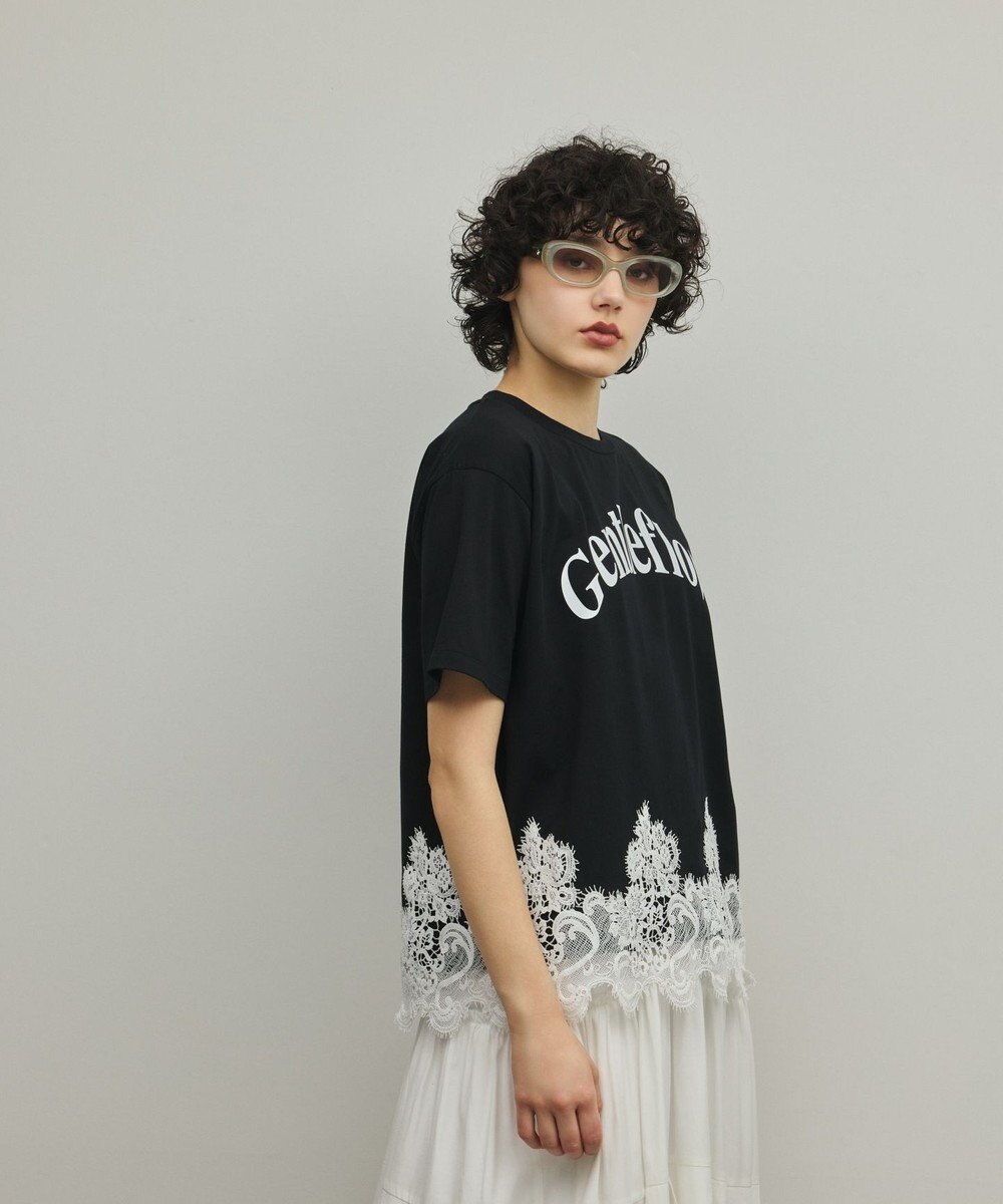 GRACE CONTINENTAL レースヘムロゴTシャツ 