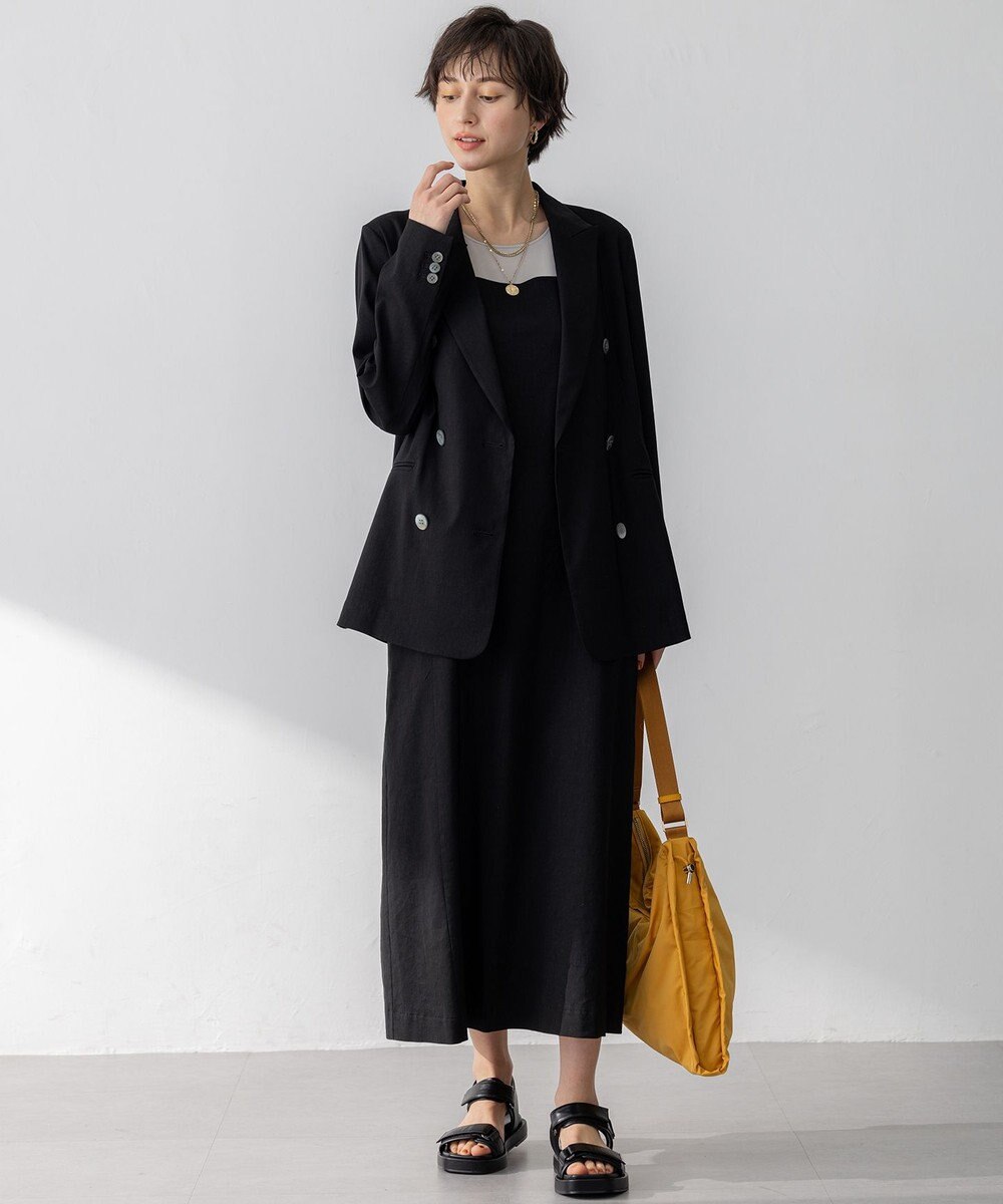 23区 S 【洗える】リネンレーヨンストレッチ ダブル ジャケット 