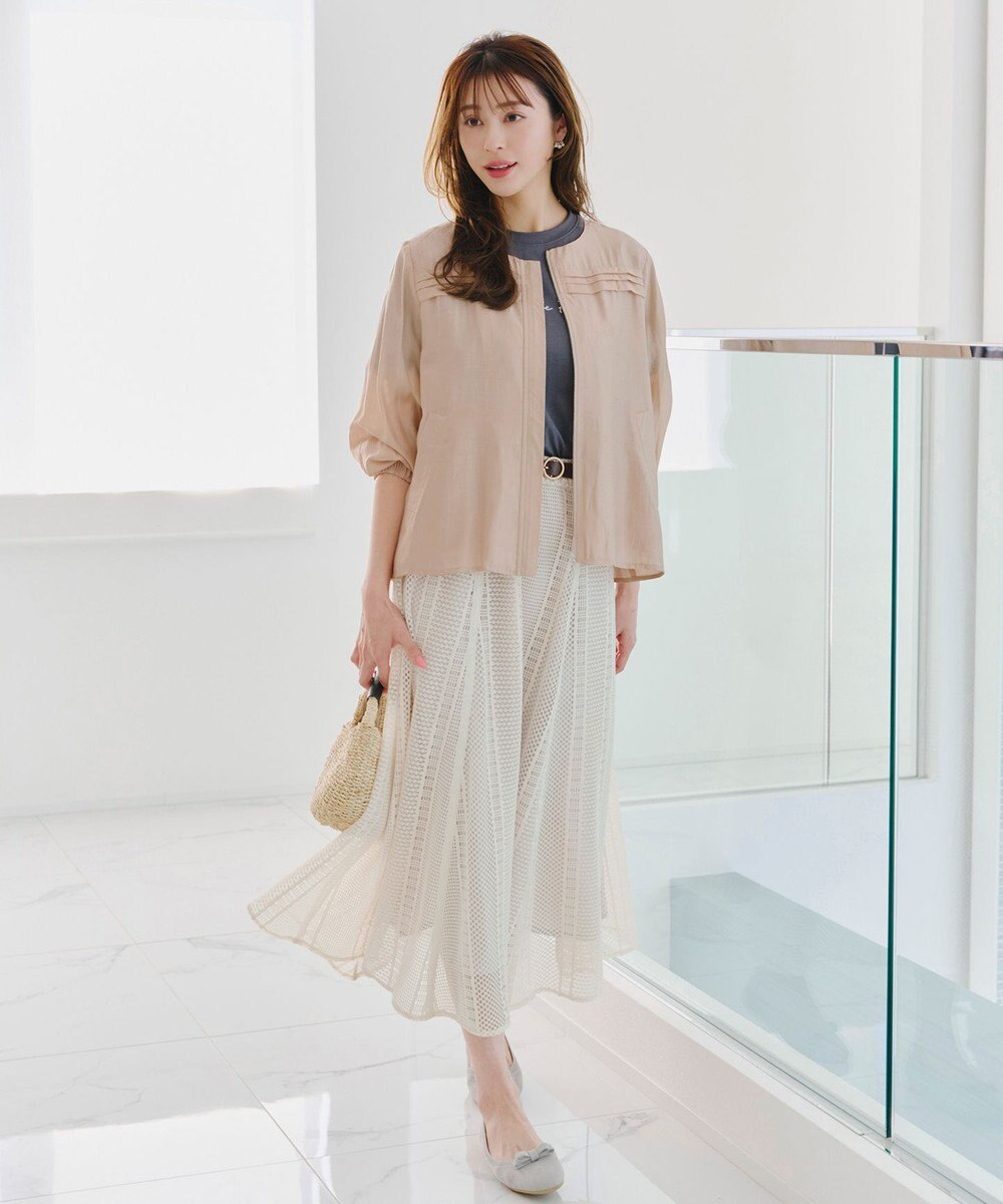 Tiaclasse 【洗える】 シアーピンタックブルゾン 