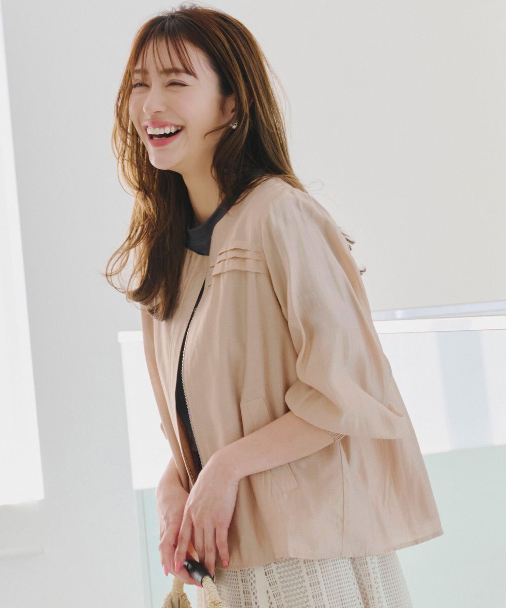 Tiaclasse 【洗える】 シアーピンタックブルゾン 