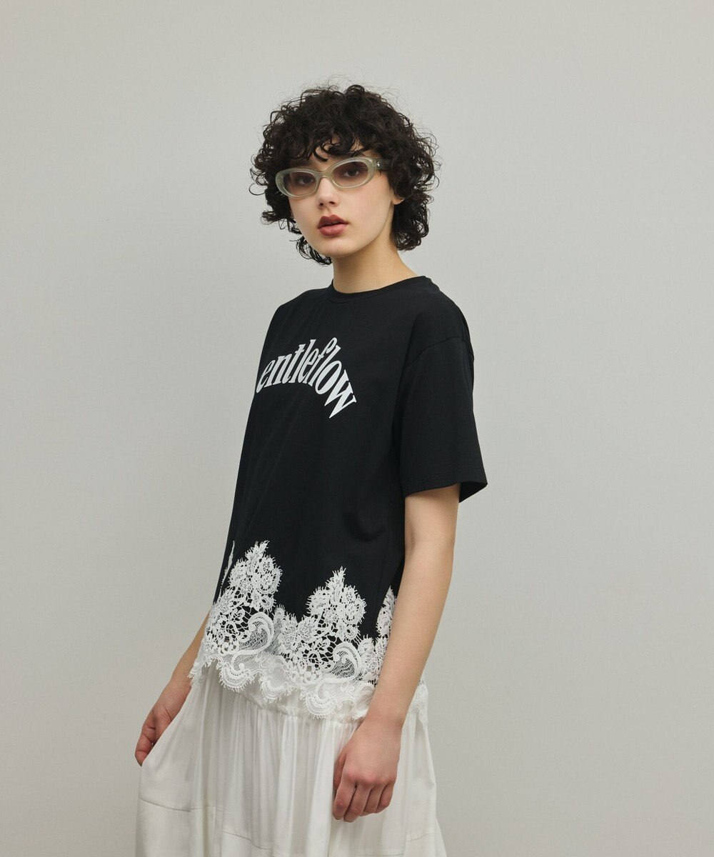 GRACE CONTINENTAL レースヘムロゴTシャツ 