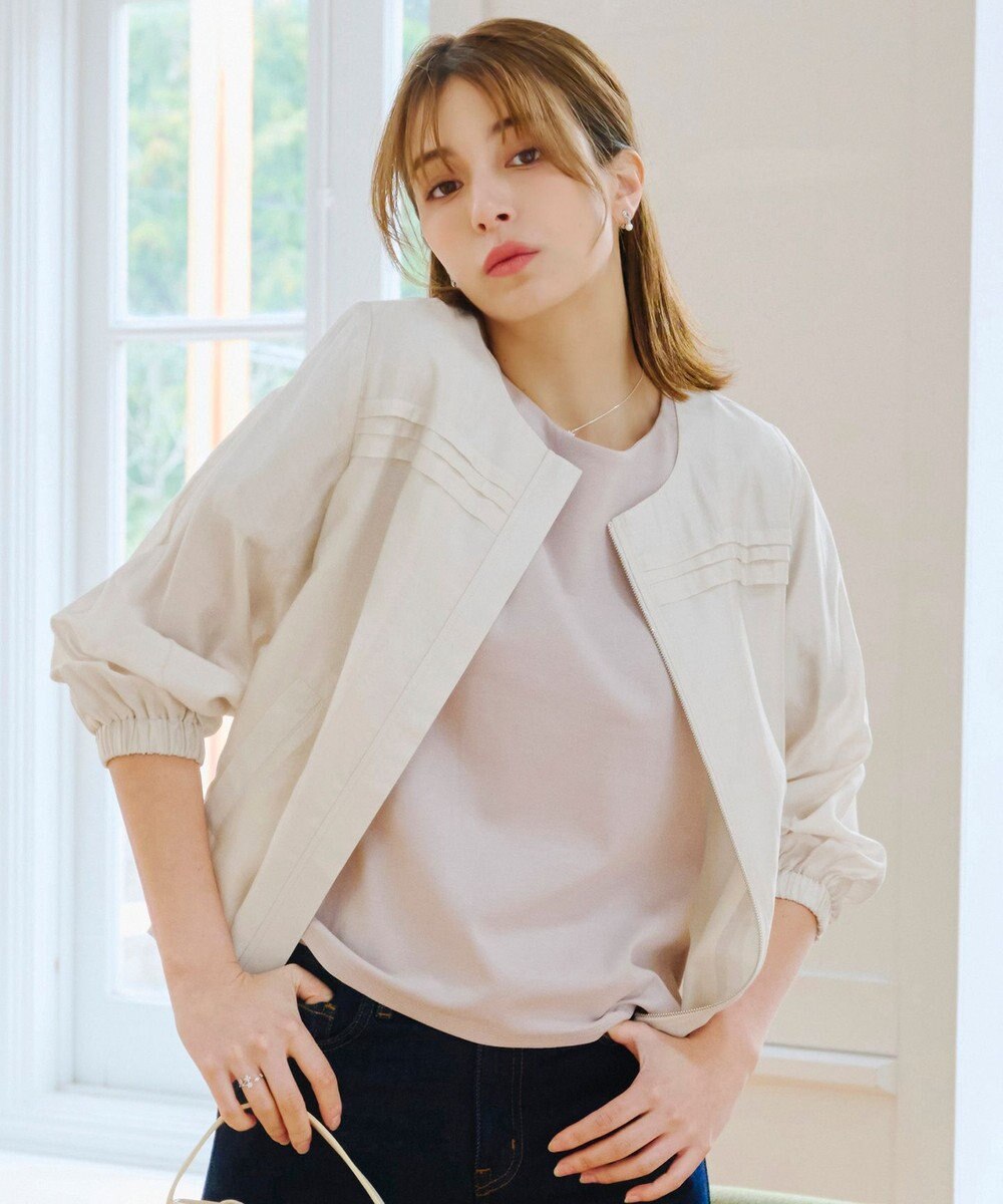 Tiaclasse 【洗える】 シアーピンタックブルゾン 