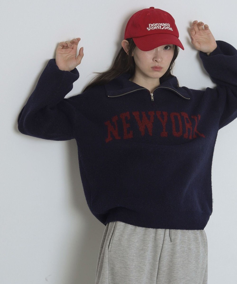 WEGO フラッフィーハーフジップニット 