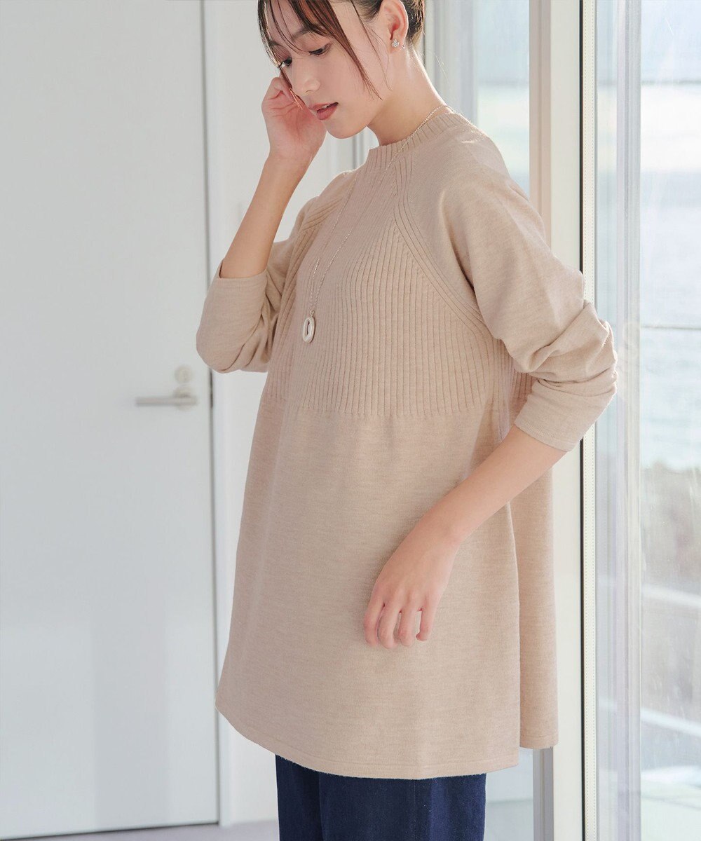 Tiaclasse 【新色追加・洗える】ミドルリブニットチュニック 