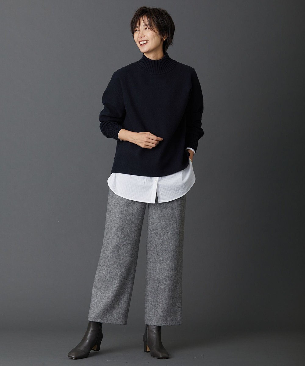 J.PRESS LADIES L ニードルパンチ ハイネック カットソー 