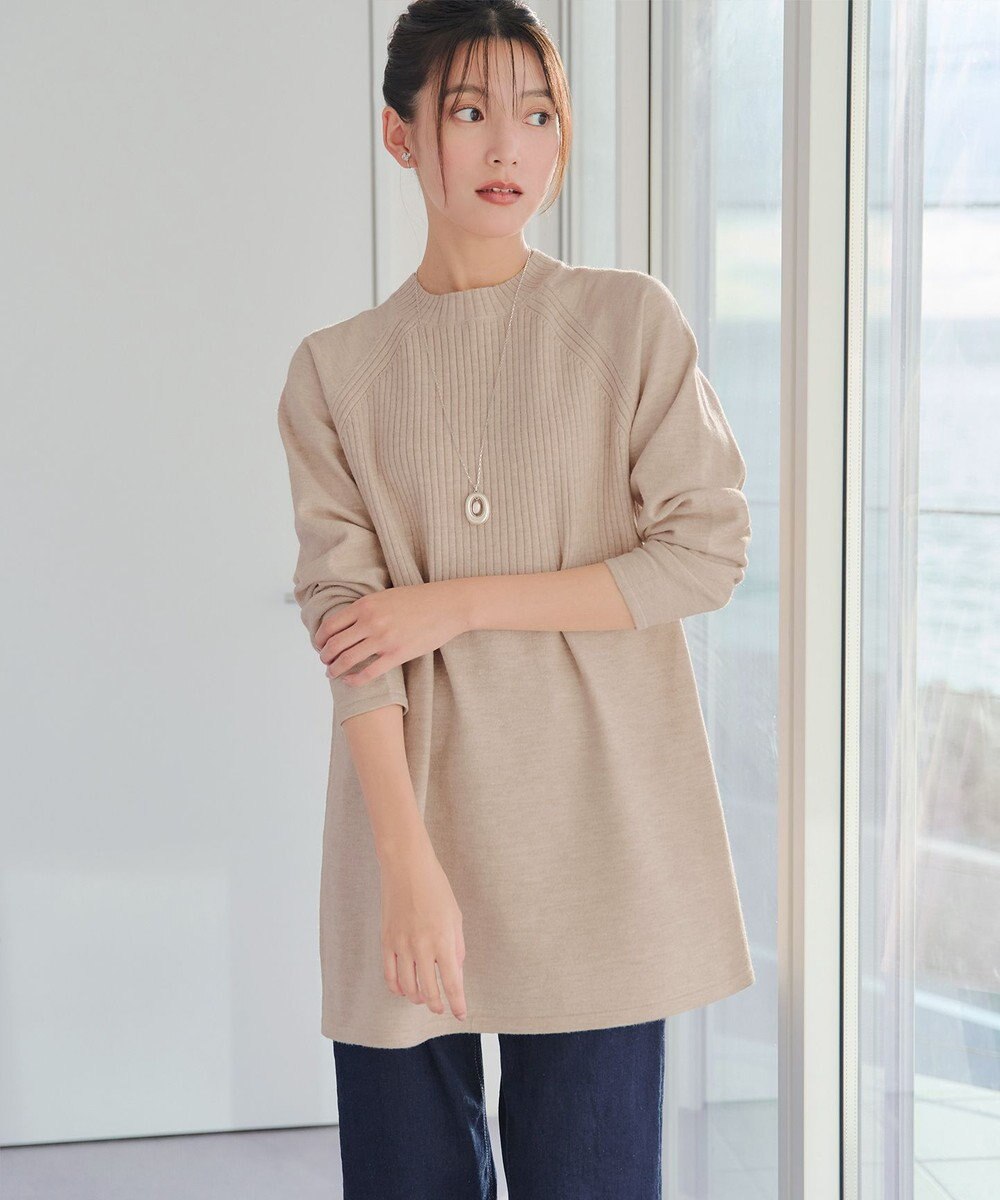 Tiaclasse 【新色追加・洗える】ミドルリブニットチュニック 