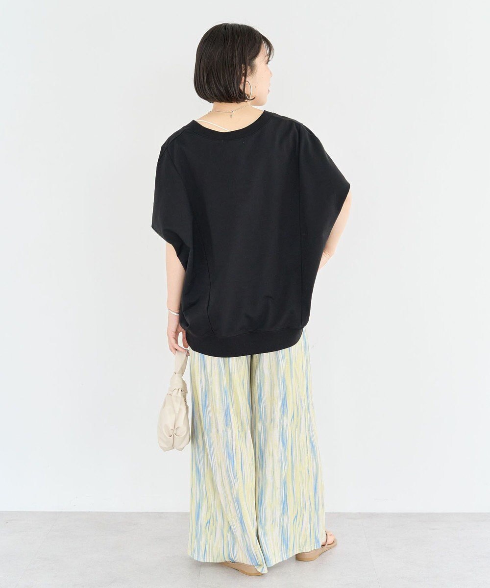 Green Parks 深Ｖネックミニ裏毛フレンチスリーブプルオーバー 