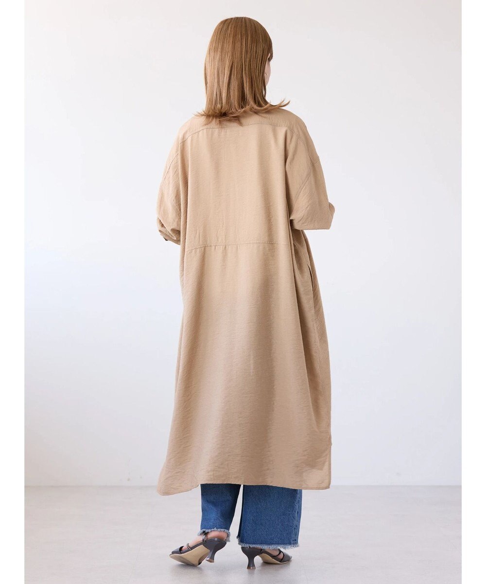 AMERICAN HOLIC 接触冷感バンドカラー切替シャツワンピース 