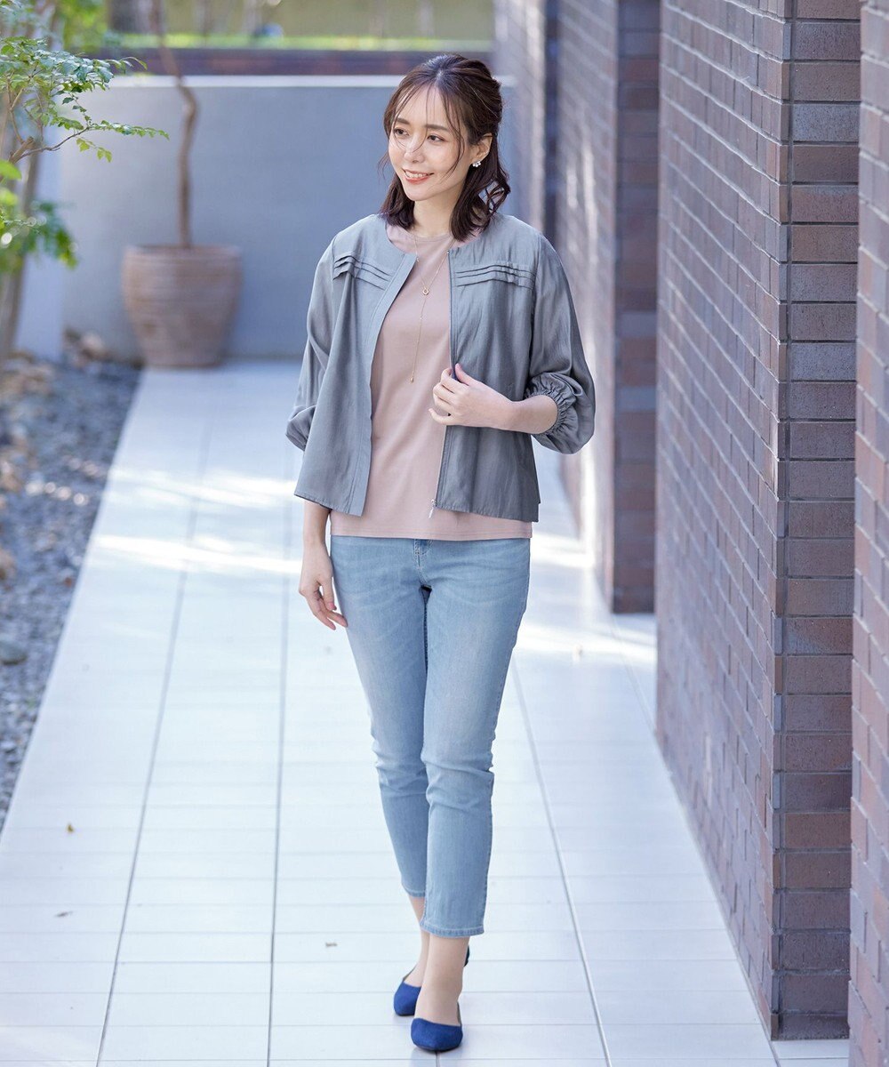 Tiaclasse 【洗える】 シアーピンタックブルゾン 