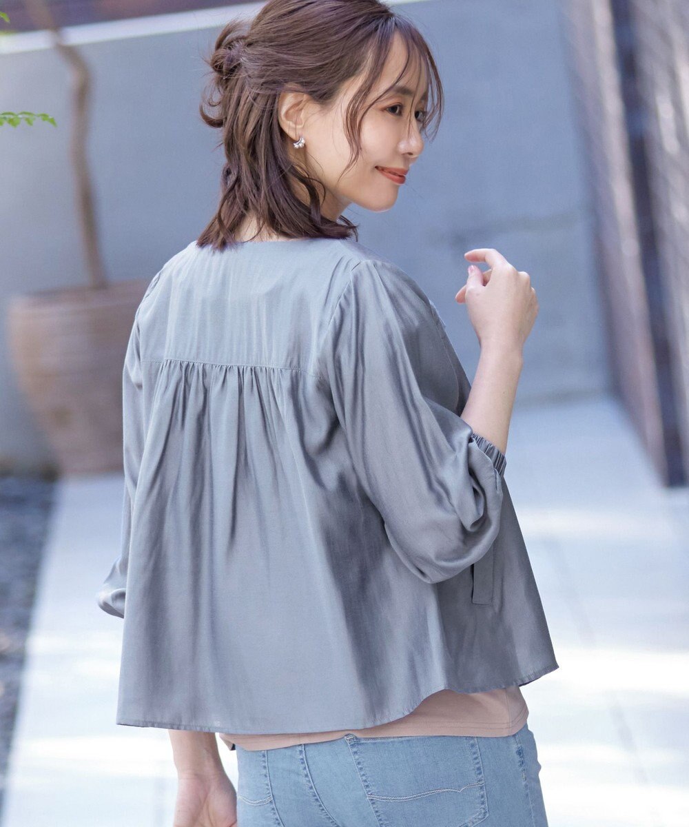 Tiaclasse 【洗える】 シアーピンタックブルゾン 